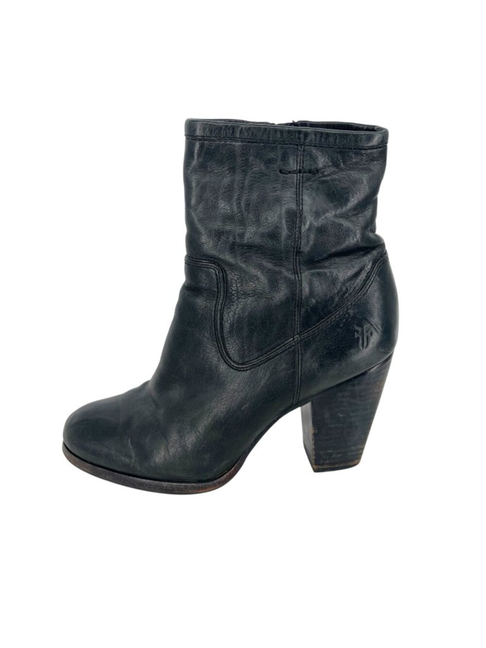 Frye Patty Artisan Zip Black Leather Ankle Boots Womens Edgy Western Size 8